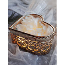 Custom Glass Heart-Shaped Jewelry Box Wedding Ring Storage Box Rose Gold Hollow Beautiful Fashionable for Wedding or Valentine