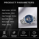 NAVIFORCE New Men Mechanical Watch 100M Waterproof Full Steel Wristwatch Date Week Month Display Man Luxury Watches reloj hombre