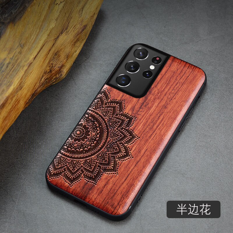 For Samsung Galaxy S21 Ultra Case Boogic Original Wood funda S21 S21+ Wood Cover Phone Case For Samsung S21 Ultra