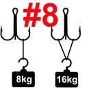 10pcs Thick Treble Hook Strong Silvery and Black Fishing Hook Saltwater Fishhook Barbed Sea Triple Hook