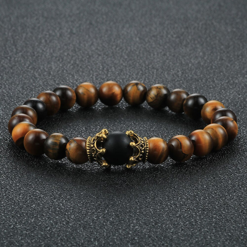 Tiger Eye Beaded Bracelets Bangles Men Braided Rope Healing Balance Yoga Charm Women Natural Stone Buddha Bracelet Adjustable