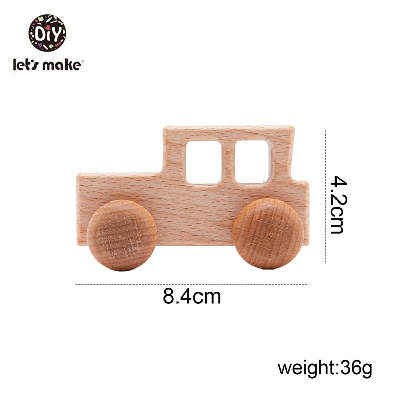 Let's Make Wooden Baby Toys 0 12 Month 1PC Toys For Babies Beech Car Hedgehog Elephant Educational Infants Developmental Newborn