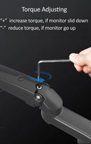 NB F150 3-12kg aluminum Gas spring Monitor tv wall bracket full motion 2 arm LCD 24"-35" LCD mount monitor holder led stand