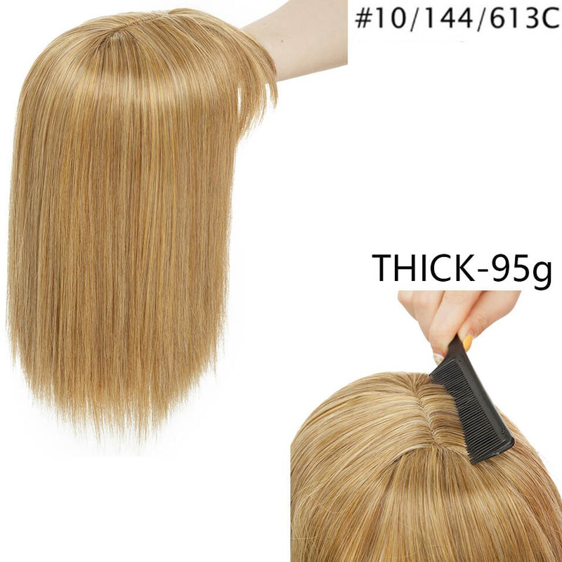 HAIRRO 11Inch Clip In Hair Pieces Straight Hair Extension With Bangs Synthetic 16 Colors Clip In Hair Pieces For Women