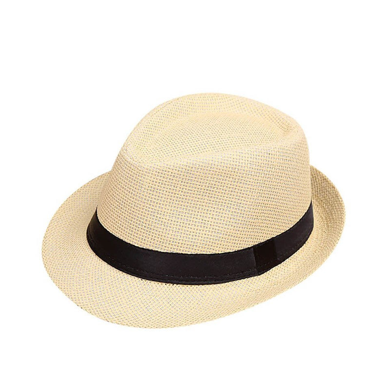 Children Sunhat Kids Summer Beach Straw Hat Jazz Panama Trilby Fedora Hats British Cap Breathable Baby Hats Girls Boys Sunvisor