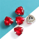 12mm Crystal Triangle Shape Glass Sew On Rhinestones With Silver Claw Sew on Beads for Clothing Accessories Shoes Diy