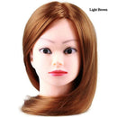 Mannequin Head Hair Styling Training Head Manikin Cosmetology Doll Head Straight Synthetic Fiber Hairdressing Training Mode