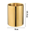 Pen Holders Organizer Space-saving Stainless Steel All-match Polished Brush Pots Plating Makeup Tools Holder Pen Containers 2021