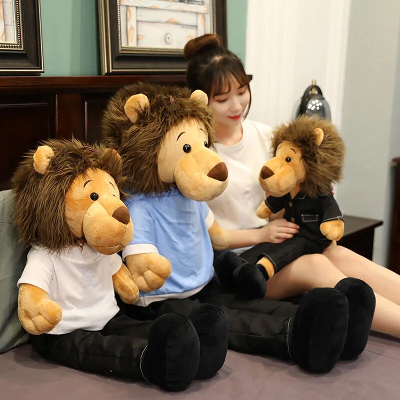 50-125cm High Quality Korea The Kings Lion Toy Lee Minomi lion Stuffed Doll  Plush Animal Birthday Gift for kids