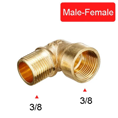 1/8" 1/4" 3/8" 1/2" Female x Male Thread 90 Deg Brass Elbow Pipe Fitting Connector Coupler For Water Fuel Copper