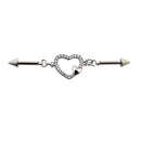 JHJT 14G Heart Industrial Piercing Surgical Steel Industrial Barbell Handcuffs Cat Star Cartilage Earring Body Jewelry