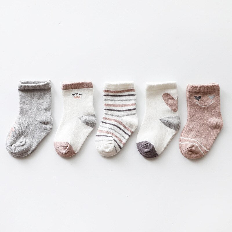 5Pairs/lot Newborn Baby Socks Cotton Baby Socks for Girls Autumn Winter Toddler Baby Boy Socks Infant Baby Boys Clothes