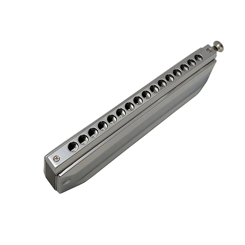 Swan Chromatic Harmonica, 16 Holes, 64 Tones, Mouth Organ, Key Of C, Professional Harp Musical Instruments, SW1664, Silver, Gold