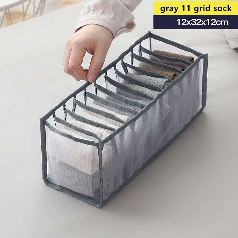 7 Grid Jeans Storage Box Closet Organizer Home Separation Bra Leggings Clothes Storage Case Drawer Wardrobe Divided Storage Bags