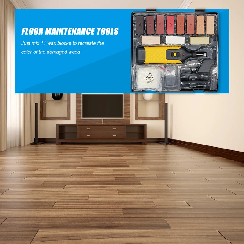 Manual Laminate Floor Repair Kit Furniture Scratch Fix Wax System Floor Worktop Sturdy Casing Chips Scratches Mending Tool Set