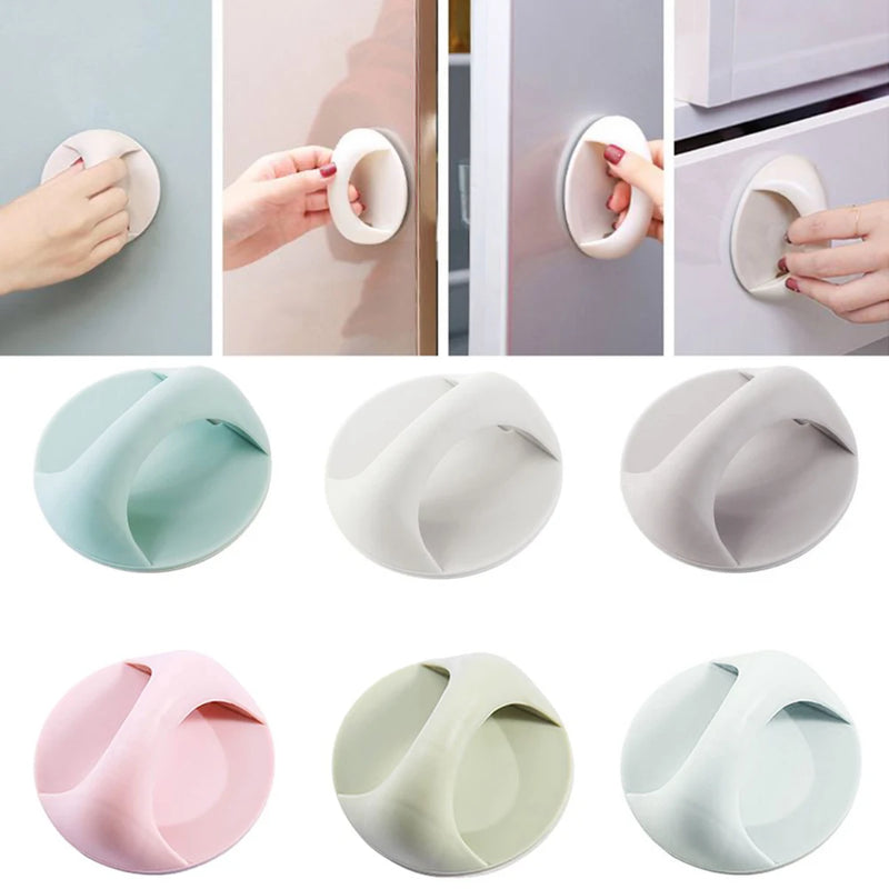 Round Auxiliary Knobs Cabinet Suction Cup Handle Window Sliding Door Self-adhesive Wardrobe Pulls Refrigerator Handle