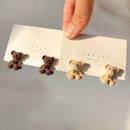Bear Earrings for Women Girls 2023 Fashion Korea Silver Needle Autumn and Winter Earrings Cute Flocking Rabbit Ear Studs Jewelry
