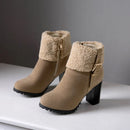 BLXQPYT New Big Size 33-50 Winter warm Ankle Boots Women zipper High Heels 9cm Pumps Party Wedding snow boots Shoes woman t3-5