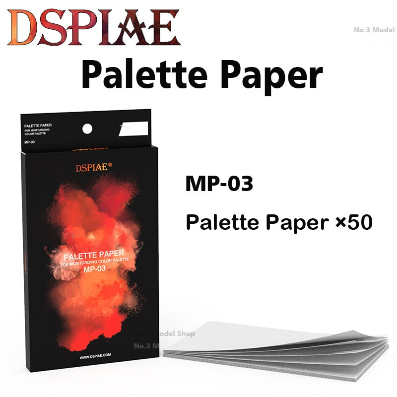Dspiae MP Hand Coated Model Paint Brush Moisturizing Color Palette for Water-based Paints Water Guiding Paper Palette Paper