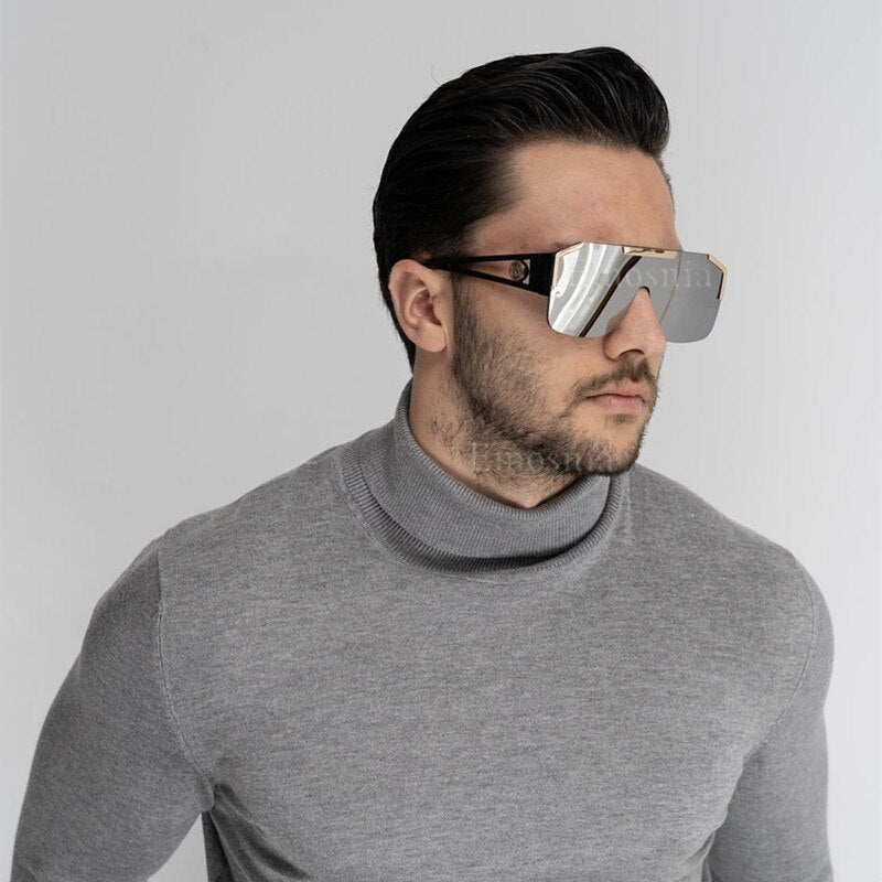 2021 New Fashion Oversized Square Sunglasses Men Retro Gradient Trendy Driving Brand Design Sun Glasses Wholesale Dropship UV400