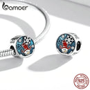 Bamoer 925 Sterling Silver Christmas Stockling Charms Candy Canes Love Pendant Fit for Women Bracelet & Bangle Christmas Gift