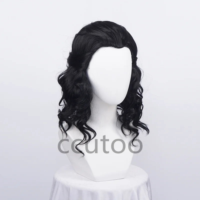 Advengers Loki Cosplay Wigs Loki Black Curly Heat Resistant Synthetic Hair Comic Loptr Role Olay Party Wigs + Wig Cap