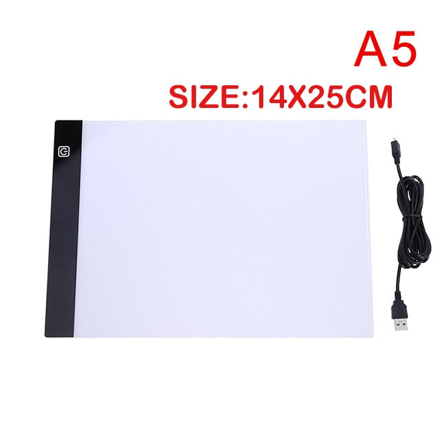 A2/A3/A4/A5 Size Three Level Dimmable Led Light Pad,Tablet Eye Protection for Diamond Painting Embroidery Tools Accessories