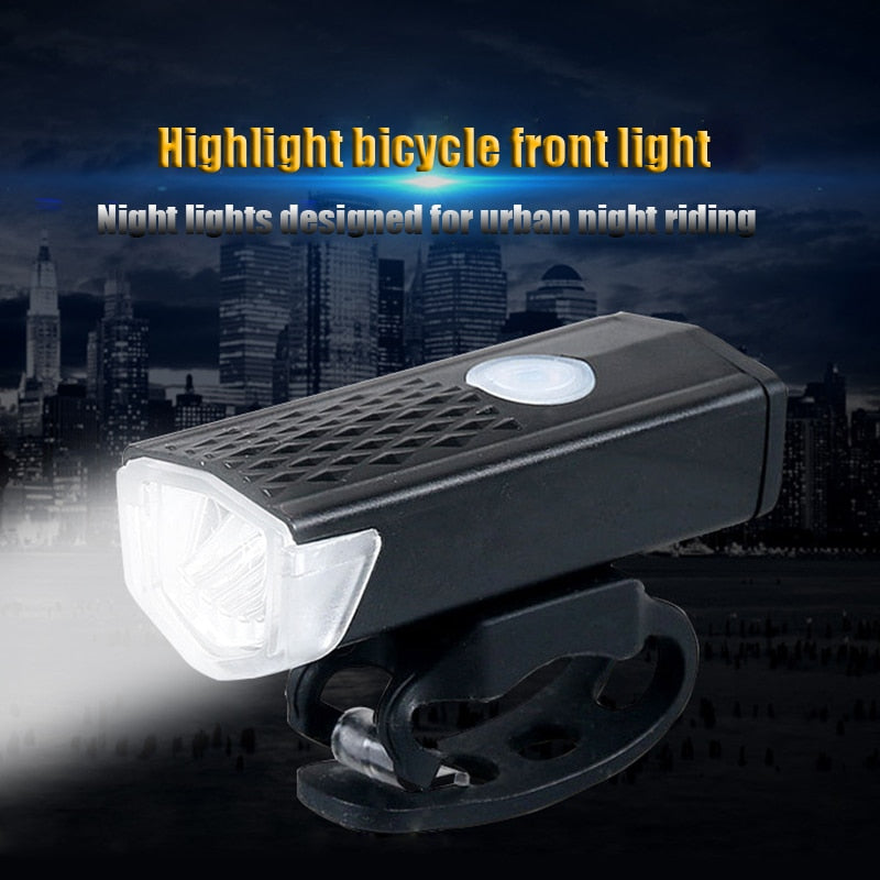 Bike Light USB Rechargeable 300 Lumen 3 Mode Bicycle Front Light Lamp Bike Headlight Cycling LED Flashlight Lantern