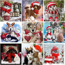 GATYZTORY 60x75cm Framed Picture By Numbers Christmas Gift Small Dog Cat Animal Oil Paints Kits Modern Home Wall Decor Art Diy G