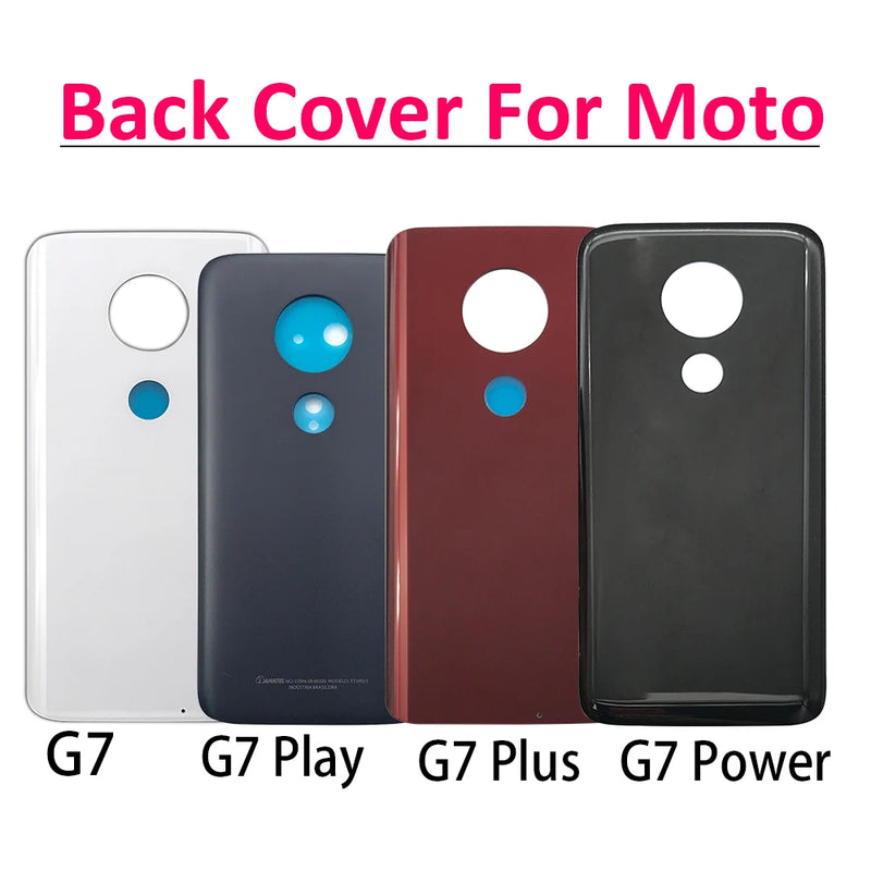 Battery Back Cover Glass Rear Door Replacement Housing Adhesive For Motorola Moto G7 Power / G7 Plus / G8 Play / G8 Plus / X4