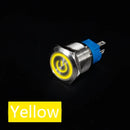 16mm Metal Push Button Switch Ring Lamp Power Symbol Buttons Waterproof Flat Head LED Light Self-lock Self-reset  1NO1NC