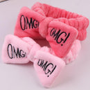 OMG Coral Fleece Hairband Soft Bow Headbands For Women Cute Hair Holder Hairbands Hair Bands Wash Face Nignt Hair Accessories