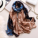 180*90cm Luxury Brand Spring Autumn New Silk Scarf Women Shawl Fashion Soft Poncho Chiffon Hijab Foulard Muffler Bandanna Pareo