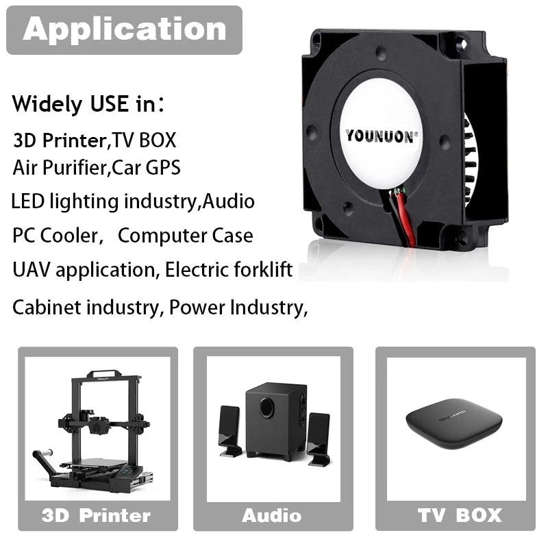 2PCS 40mm 3D Printer Fan 12V 24V 5V 4010 Blower Printer Cooling Accessories DC Turbo Blower Fan Radial Fans 40x40