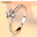 Luxury Pure 100% 925 Sterling Silver Ring Fashion Zircon Engagement Band Jewelry Anniversary Gift For Women Girl