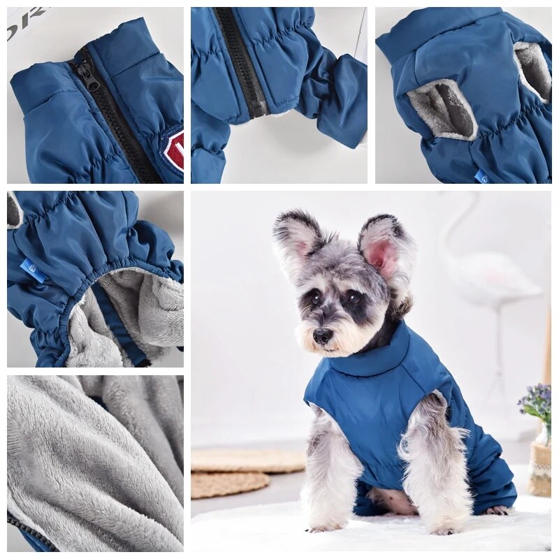 Zipper Snow Unisex Dog Waterproof Overalls Blue Purple Pet Down Jackets S XXL Puppies Animal Chihuahua Yorkshire Clothing Supply
