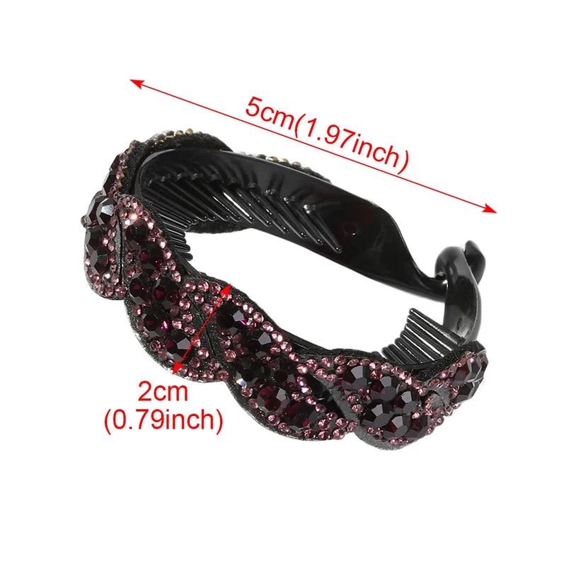 Fashion Hair Bun Maker Holder Hairpin Rhinestone Deft Hair Claw Clamps Hairband Strong Bun Must-have Tool Hair Accessories