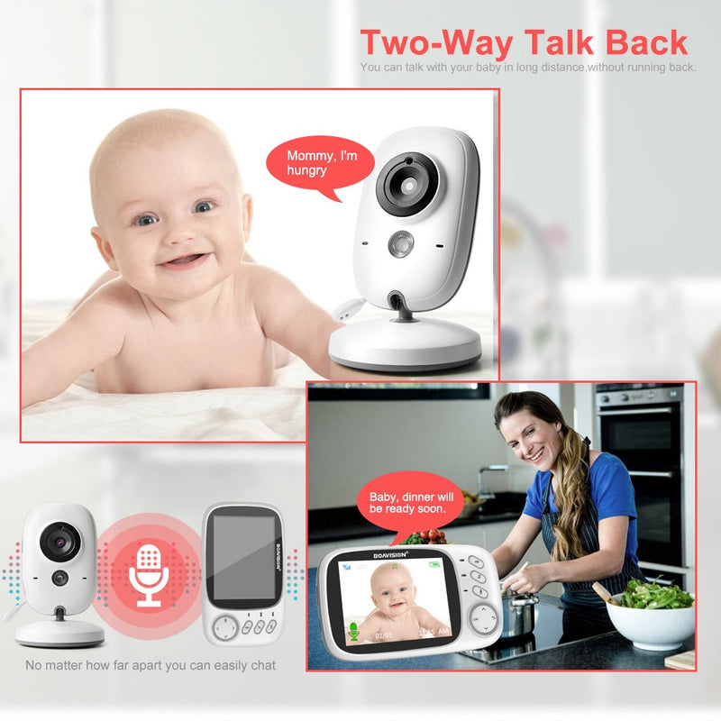 3.2 Inch Color LCD Wireless Video Baby Monitor Night Vision 5m Nanny Monitor Bebek Lullabies Surveillance Security Camera VB603