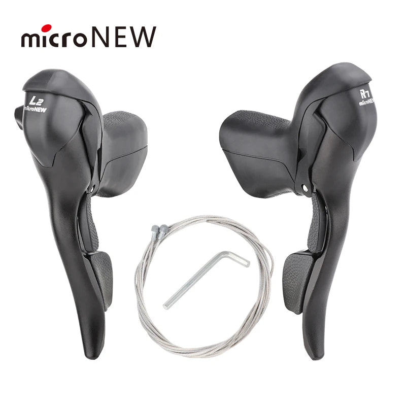 microNEW Road Bike Bicycle Shifter 2*10 Speed For 22.2-23.8mm Handlebar 7/8/9 Speed Dual Control Levers