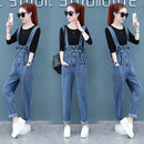 Women's overalls mother pants 2020 new Korean version of loose summer and autumn women's denim high waist overalls suspenders