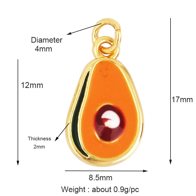 3D Fruit Strawberry Grape Mango Pineapple Water Melon Cherry Banana Charm Pendant , Jewelry Necklace Bracelet Making Supply M15