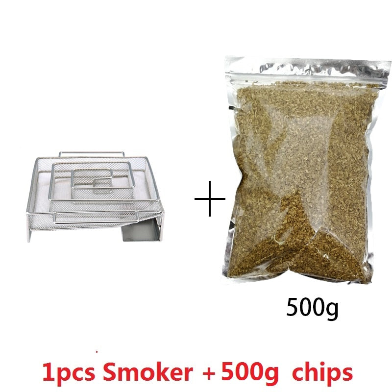 Cold Smoke Generator BBQ Accessories Steel Barbecue Grill Cooking Tool Smoker Salmon Bacon Fish Mini Apple Wood Chip Smoking Box