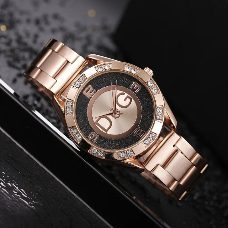 Women's Watches New Luxury Brand Fashion Rhinestone Stainless Steel Quartz Ladies Wristwatches Reloj Mujer Best Selling Montre