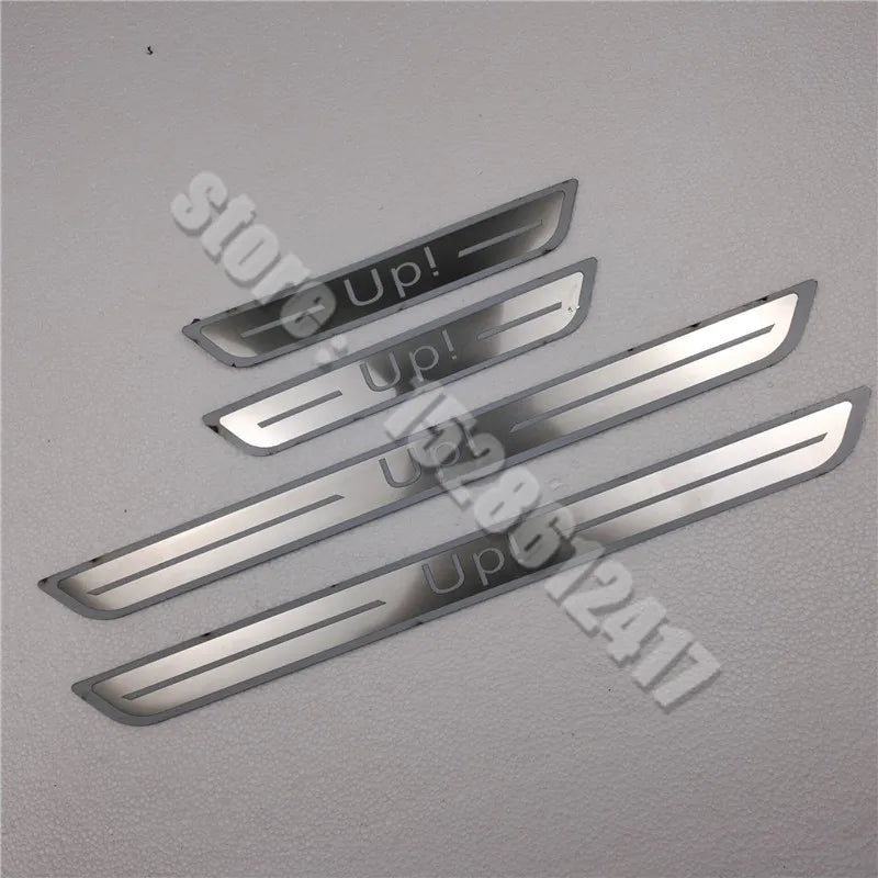 for Volkswagen VW UP UP! 2012- 2020 2021 Door Sill Scuff Plate Guard Stainless Steel Kick Pedal Sticker Car Styling Accessories