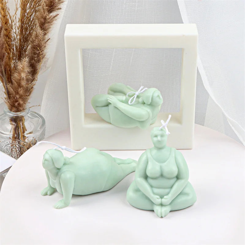 3D Human Body Art Home Decorate Plump Women Shapes For Handmade Soaps Making Resin Mould DIY Yoga Soy Wax Candle Silicone Mold