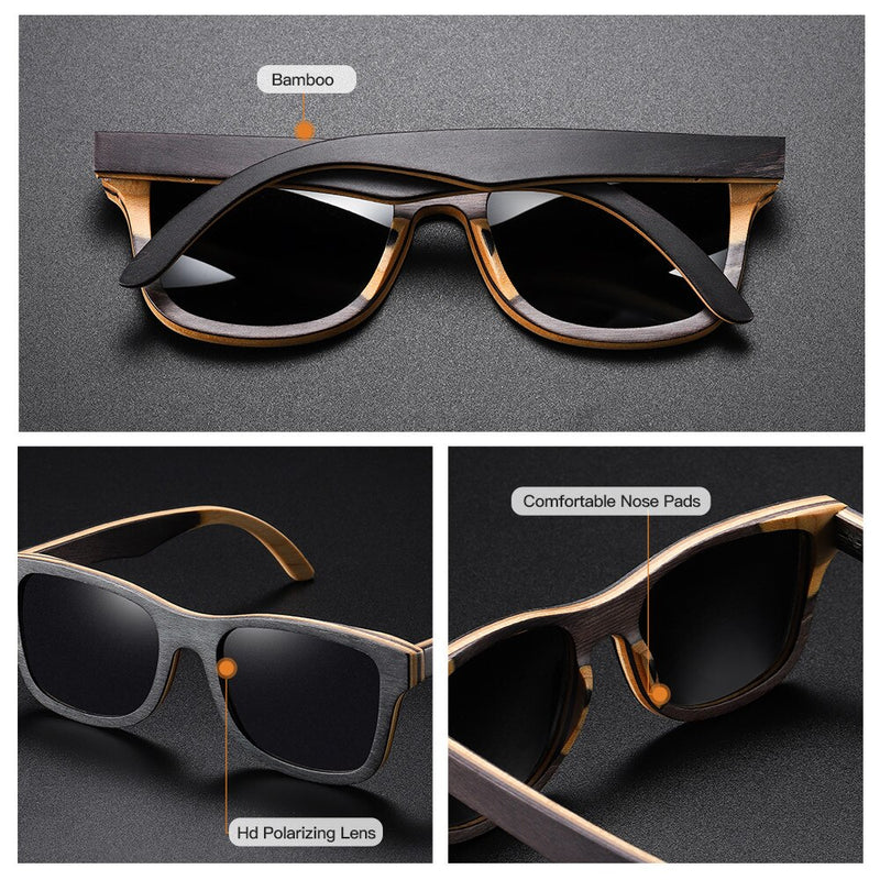 GM  Fashion Sunglasses Men Women Polarized Mirror UV400 Sun Glasses Full Frame Wood Shades Goggles Classic Handmade