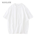 WAVLATII Women New Cotton T shirts Female Soft White Black Tees Lady Plus Size Basic Tops for Summer WT2102