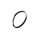 Fashion Korean Style Wristband Black Punk Rubber Silicone Stainless Steel Men Wumen Bracelets Bangles Pulseras Hombre Caucho