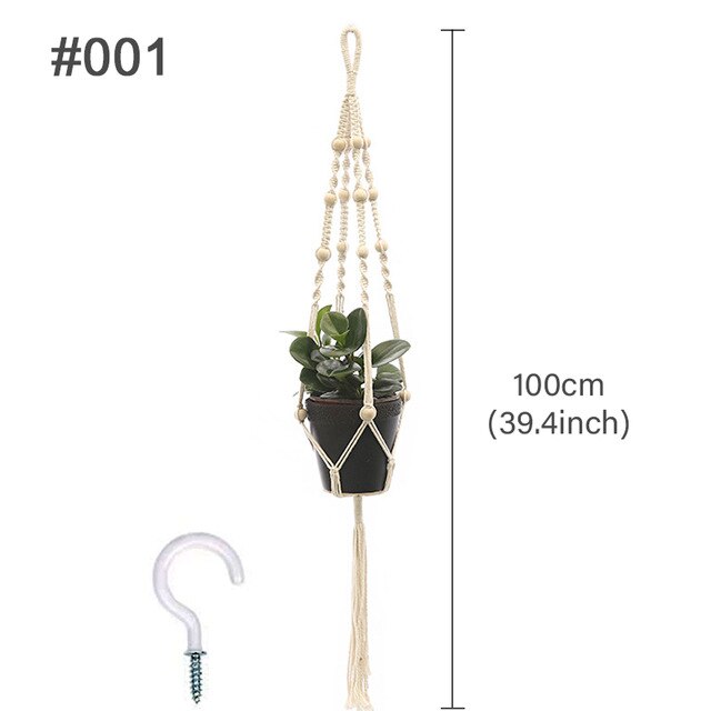 HUIRAN Flower Pot Net Bag Braided Vintage Decor Macrame Plant Hanger Hanging Flower Pot Decorative Hanging Baskets for Plants