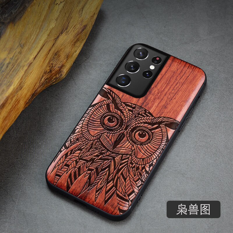 For Samsung Galaxy S21 Ultra Case Boogic Original Wood funda S21 S21+ Wood Cover Phone Case For Samsung S21 Ultra